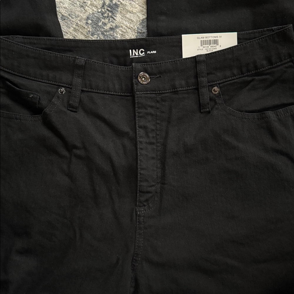 INC international concepts High Rise Black Flared Jeans - Picture 4 of 6